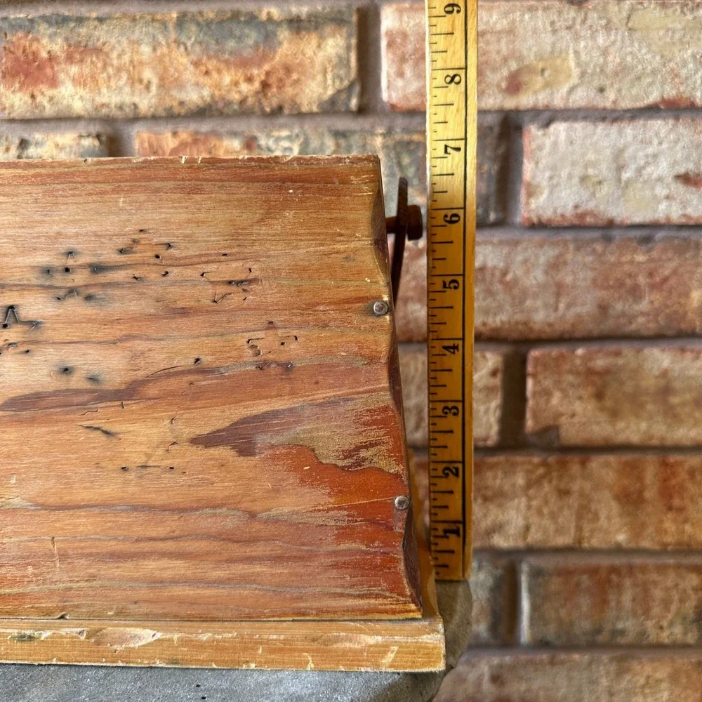 Rustic Wood Storage Crate with Handle Distressed Farmhouse Decor Planter Box